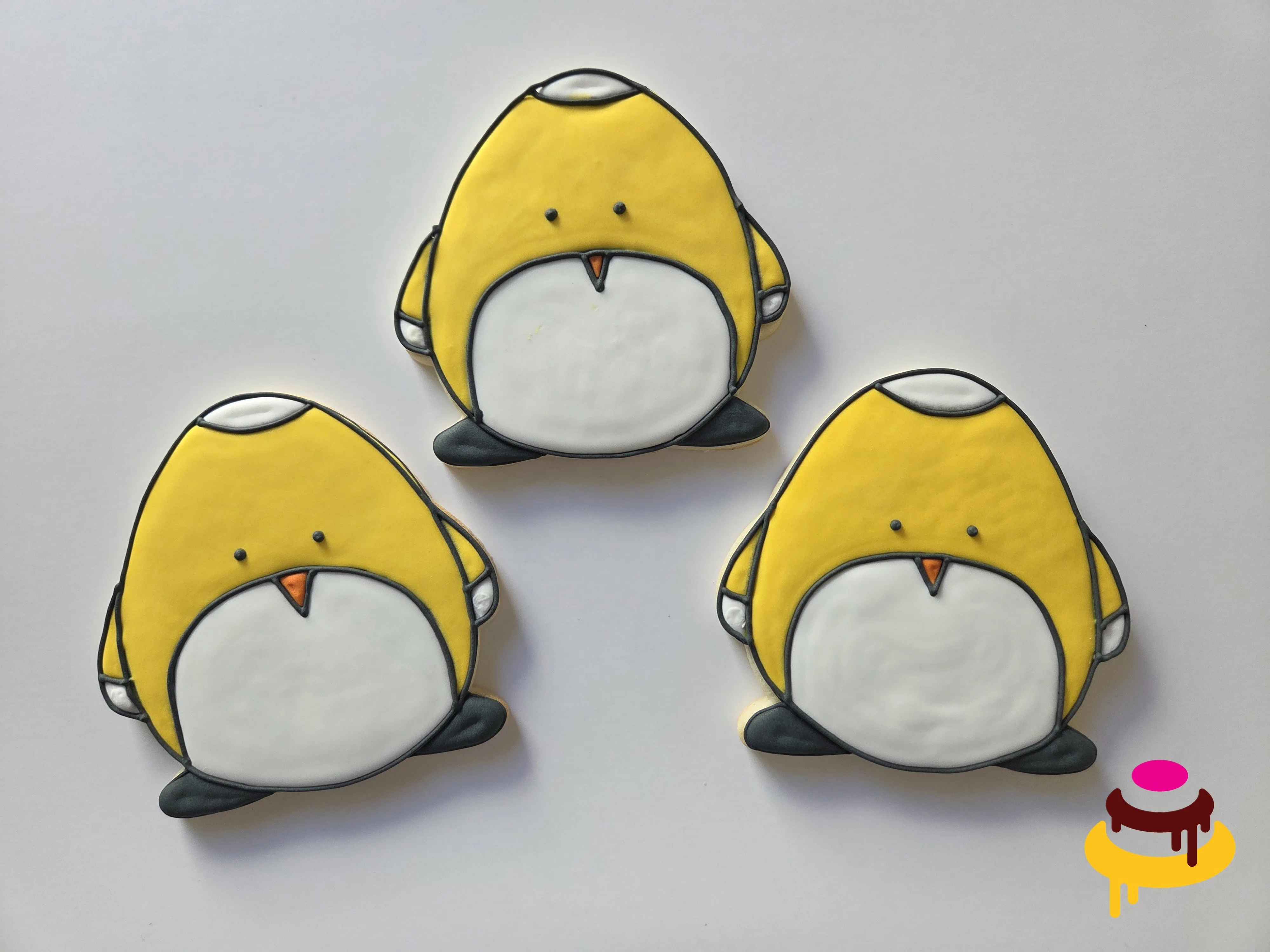 Custom hand-piped penguin cookies San Francisco Bay Area